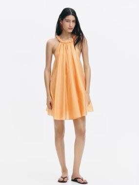 VIRAL H&M EDITION SUMMER 2026 Braided-Detail Mini Dress (Light orange) Med NWT